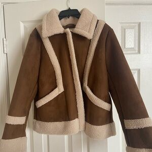 Brown & Cream Shearling Jacket